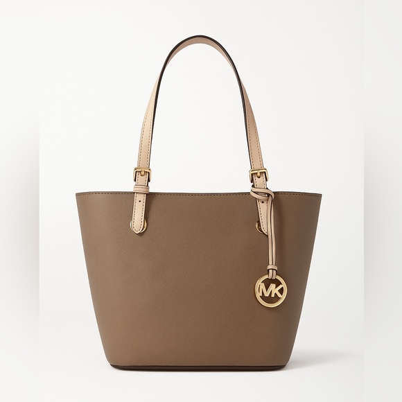 Michael Kors Tan and Gold Tote - Picture 1 of 14
